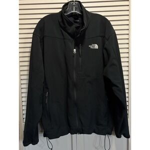 The North Face Logo Men's Zip Up Collar Cord/Toggle Hem‎ Jacket Size XL Black